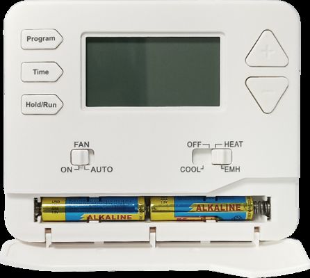 White Digital Room Thermostat with LCD Display and Battery Power
