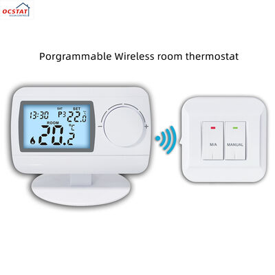 Works With Most Heating Systems Automatic Heating Boiler Programmable Thermostat White Customized Temperature Regulation Solution For HVAC Systems