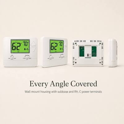 LCD Display Wireless Room PTAC Air Conditioning RF Thermostat 24V Battery Operated Non-programmable