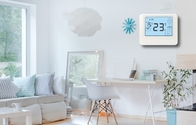 White Air Conditioner LCD Touch Screen Thermostat For Bedroom / Kitchen