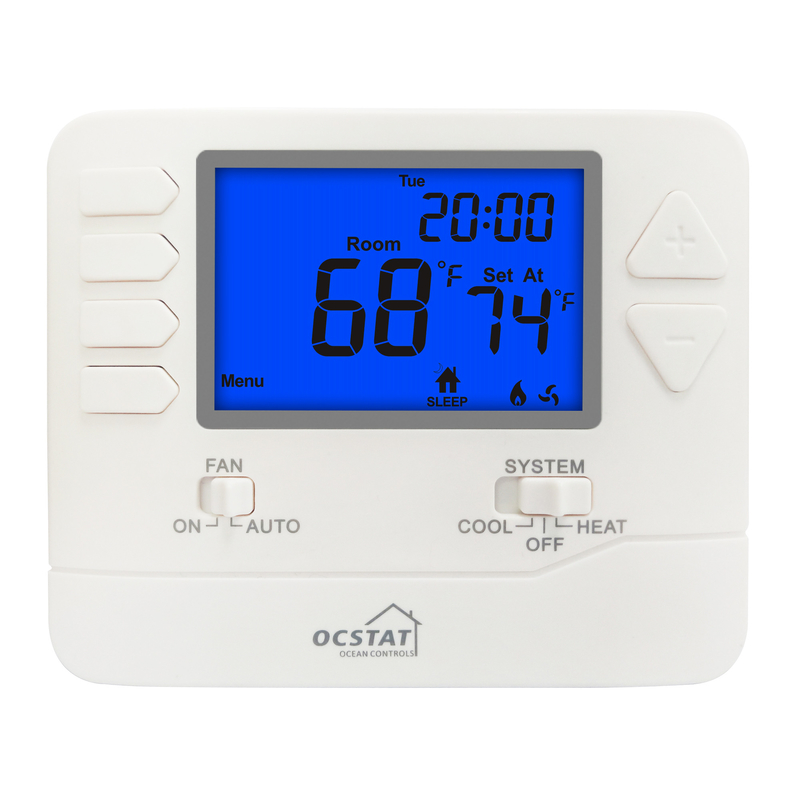 Διευθετήσιμη ψηφιακή θερμοστάτης δωματίων 2019 OCSTAT με τη 5/1/1 προγραμματίσημη ενιαία θερμοστάτη θέρμανσης πατωμάτων νερού σκηνικών δωματίων