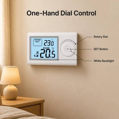 Riseem 230V Wired Room HVAC Μη προγραμματιζόμενο θερμοστάτη σπιτιού με επίπεδο προστασίας IP20