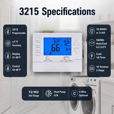 Riseem 2 Heat 2 Cool 24V Προγραμματιζόμενος ηλεκτρονικός θερμοστάτης δωματίου