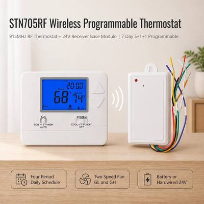 24V Ασύρματο προγραμματιζόμενο PTAC RF 1 H 1 C RF Θερμοστάτης Ξενοδοχείου 915MHZ για Έλεγχο Θερμοκρασίας