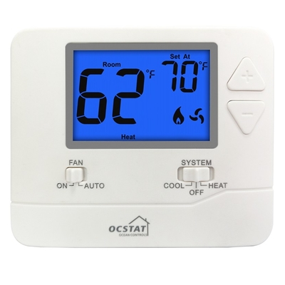 Riseem HVAC Ψηφιακό μη προγραμματιζόμενο οικιακό θερμοστάτη Μπλε φως πίσω οθόνη LCD