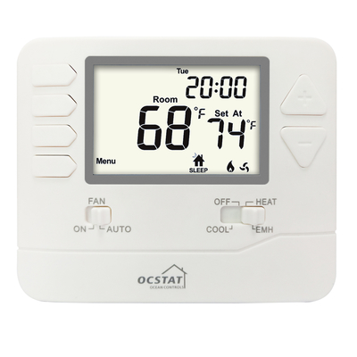 Riseem White Backlight Ψηφιακό θερμοστάτη HVAC μη προγραμματιζόμενο για το σπίτι / Ηλεκτρονική θερμότητα αντλία θερμοστάτη