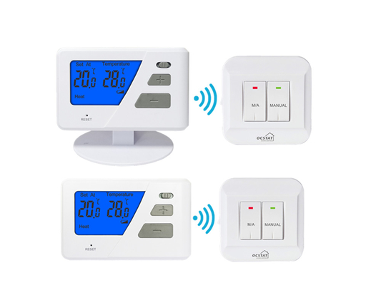 Riseem Push Button 868 Mhz Μη προγραμματιζόμενος ακουστικός θερμοστάτης δωματίου για σύστημα θέρμανσης κάτω από το πάτωμα