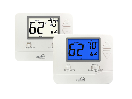 Riseem Οικιακή καλωδίωση 24v Ψηφιακό DC HVAC Μη προγραμματιζόμενο θερμοστάτη για κλιματισμό