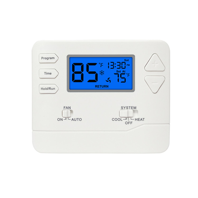 Αύξηση 1 Θέρμανση / 1 ψύξη 1 ° C ακρίβεια 24V Προγραμματισμός HVAC θερμοστάτη
